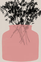 Pink Silhouette of a Jar by Garima Dhawan on GIANT ART - modern art flowers and plants modern art