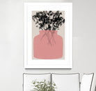 Pink Silhouette of a Jar by Garima Dhawan on GIANT ART - modern art flowers and plants modern art