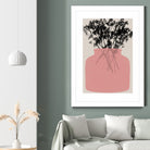 Pink Silhouette of a Jar by Garima Dhawan on GIANT ART - modern art flowers and plants modern art