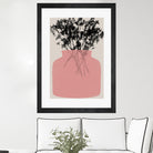 Pink Silhouette of a Jar by Garima Dhawan on GIANT ART - modern art flowers and plants modern art