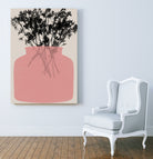 Pink Silhouette of a Jar by Garima Dhawan on GIANT ART - modern art flowers and plants modern art