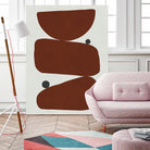 Brown expressionism  by Victor Costa on GIANT ART - red shapes burgundy 