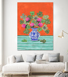 Clovers and Pink Blossoms by Caroline Bonne Muller on GIANT ART - clover bouquet  clover bouquet