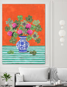 Clovers and Pink Blossoms by Caroline Bonne Muller on GIANT ART - clover bouquet  clover bouquet