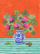 Clovers and Pink Blossoms by Caroline Bonne Muller on GIANT ART - clover bouquet  clover bouquet