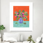 Clovers and Pink Blossoms by Caroline Bonne Muller on GIANT ART - clover bouquet  clover bouquet
