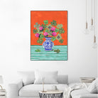 Clovers and Pink Blossoms by Caroline Bonne Muller on GIANT ART - clover bouquet  clover bouquet