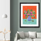 Clovers and Pink Blossoms by Caroline Bonne Muller on GIANT ART - clover bouquet  clover bouquet