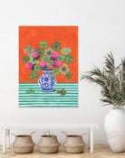 Clovers and Pink Blossoms by Caroline Bonne Muller on GIANT ART - clover bouquet  clover bouquet