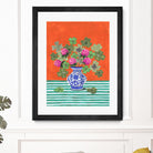 Clovers and Pink Blossoms by Caroline Bonne Muller on GIANT ART - clover bouquet  clover bouquet