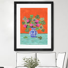 Clovers and Pink Blossoms by Caroline Bonne Muller on GIANT ART - clover bouquet  clover bouquet