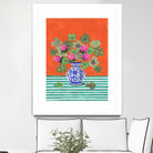 Clovers and Pink Blossoms by Caroline Bonne Muller on GIANT ART - clover bouquet  clover bouquet