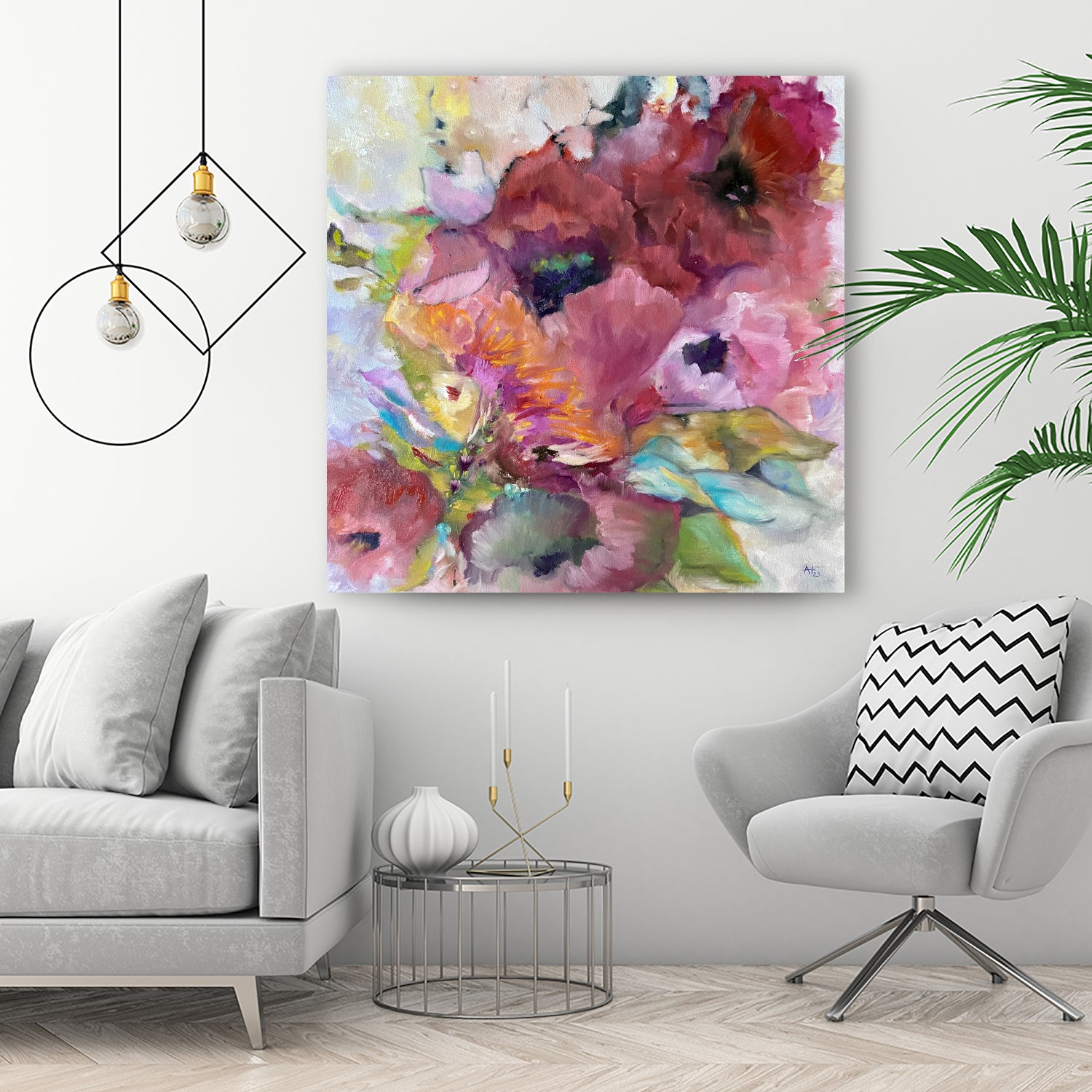 Vibrant Floral Abstract by Alexandra Higgins on GIANT ART - floral painting flowers and plants floral painting