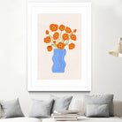 Poppies In Blue Vase by Katarzyna Gąsiorowska on GIANT ART - modern floral artwork flowers and plants modern floral artwork