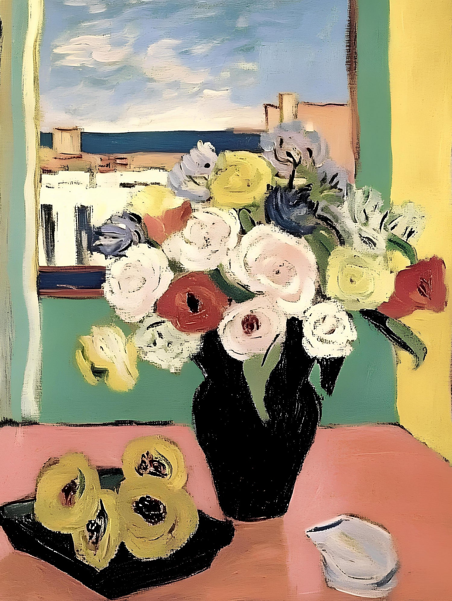 Floral Arrangement In A Black Vase by Avanesova Elena on GIANT ART - modern art painting flowers and plants modern art painting