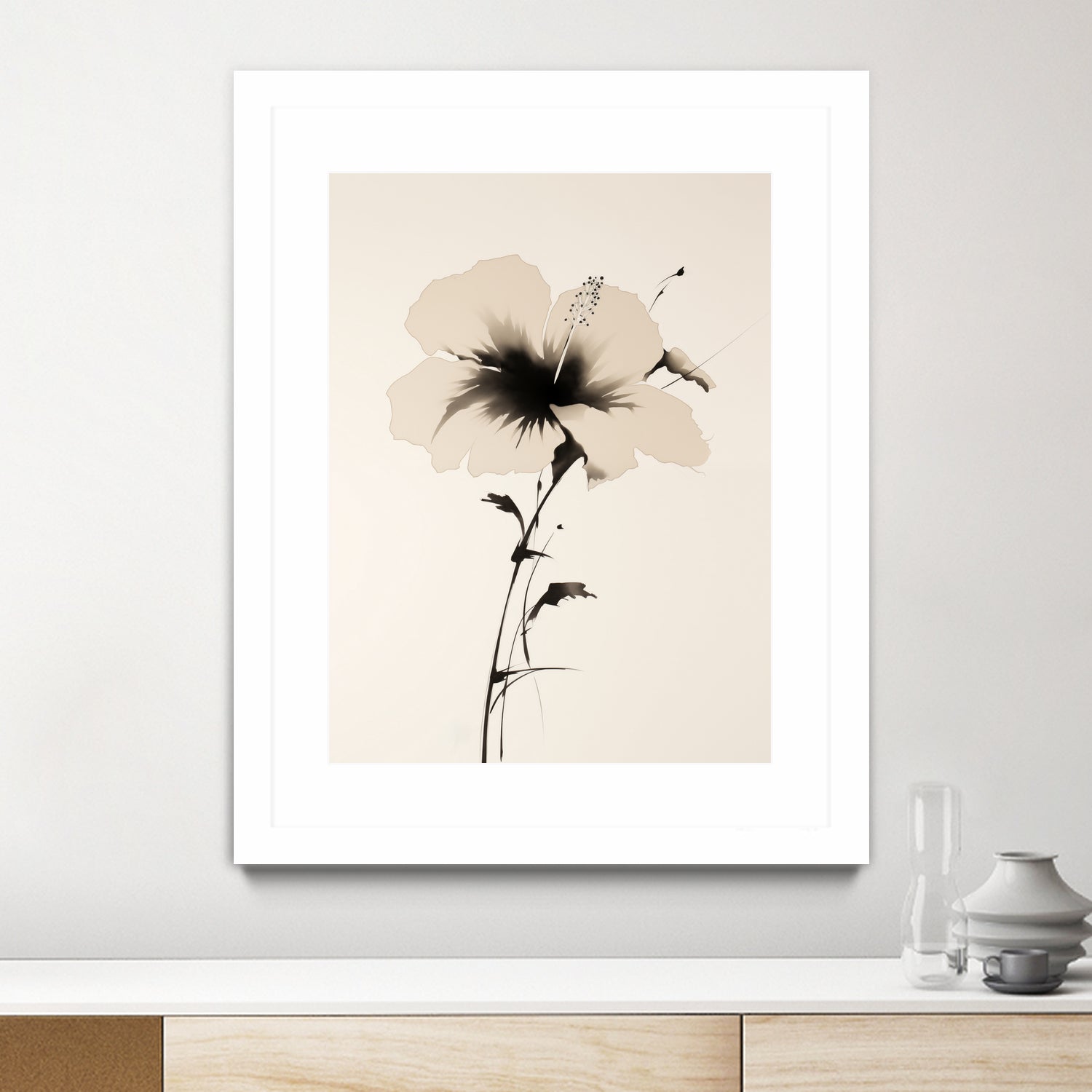 Hibiscus In Beige by Andreas Magnusson on GIANT ART -  hibiscus