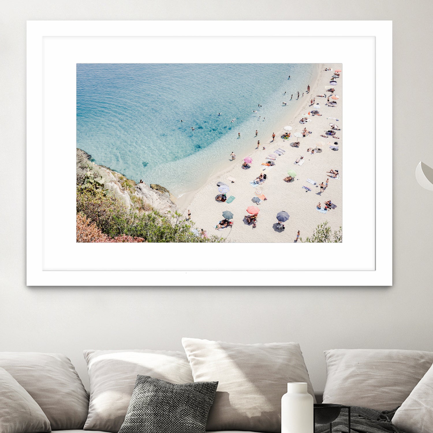 Tropea beach in Italy by Photolovers on GIANT ART - umbrella photography umbrella