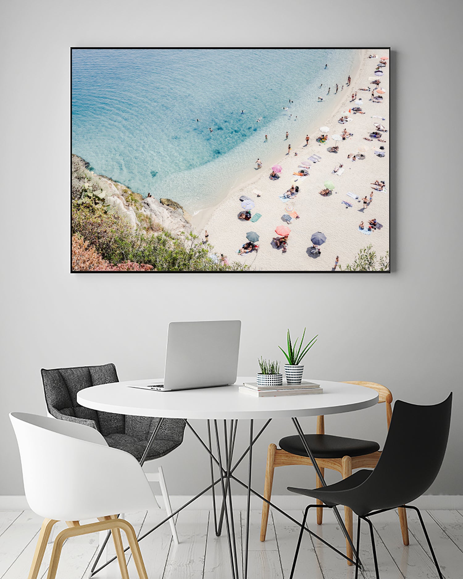 Tropea beach in Italy by Photolovers on GIANT ART - umbrella photography umbrella