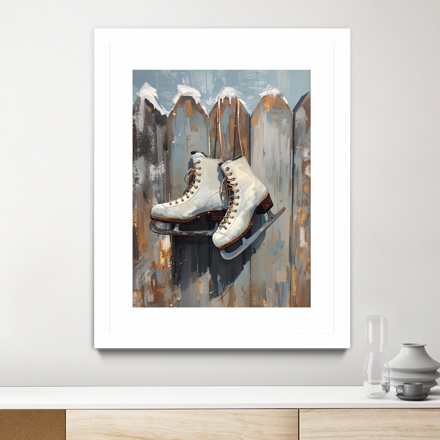 Schlittschuhe am Zaun by Ohkimiko on GIANT ART -  schlittschuhe