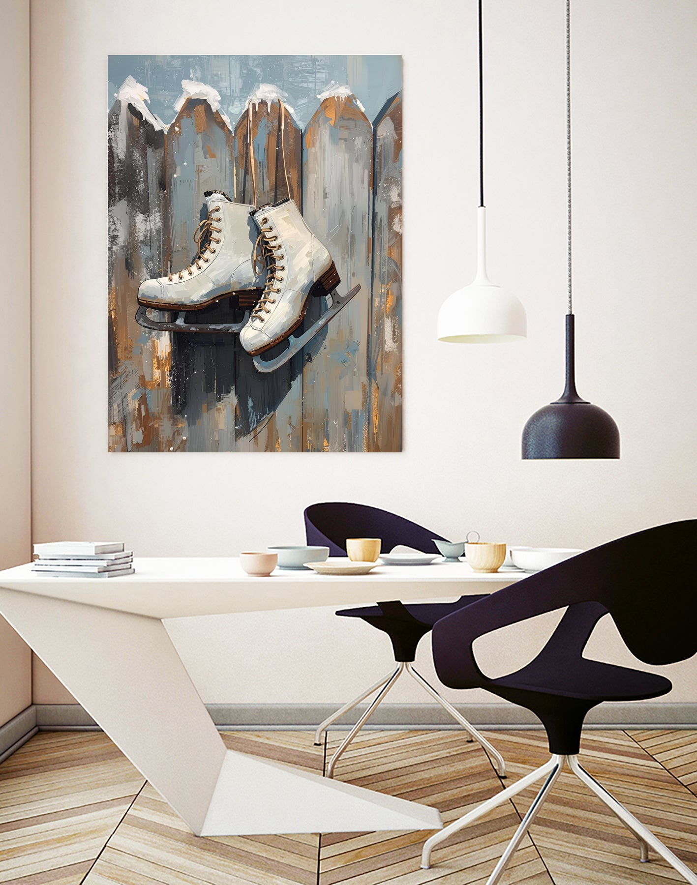 Schlittschuhe am Zaun by Ohkimiko on GIANT ART -  schlittschuhe