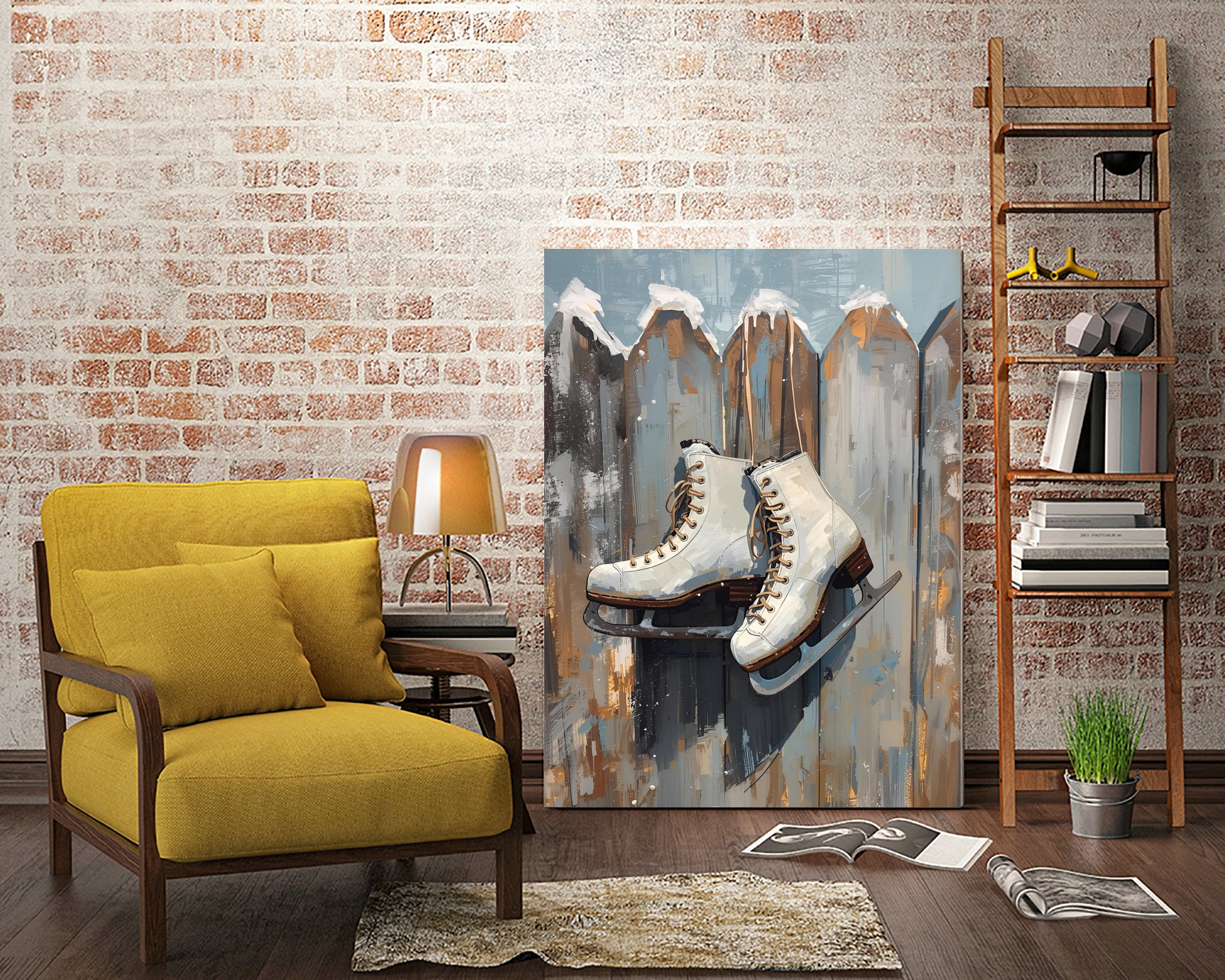 Schlittschuhe am Zaun by Ohkimiko on GIANT ART -  schlittschuhe