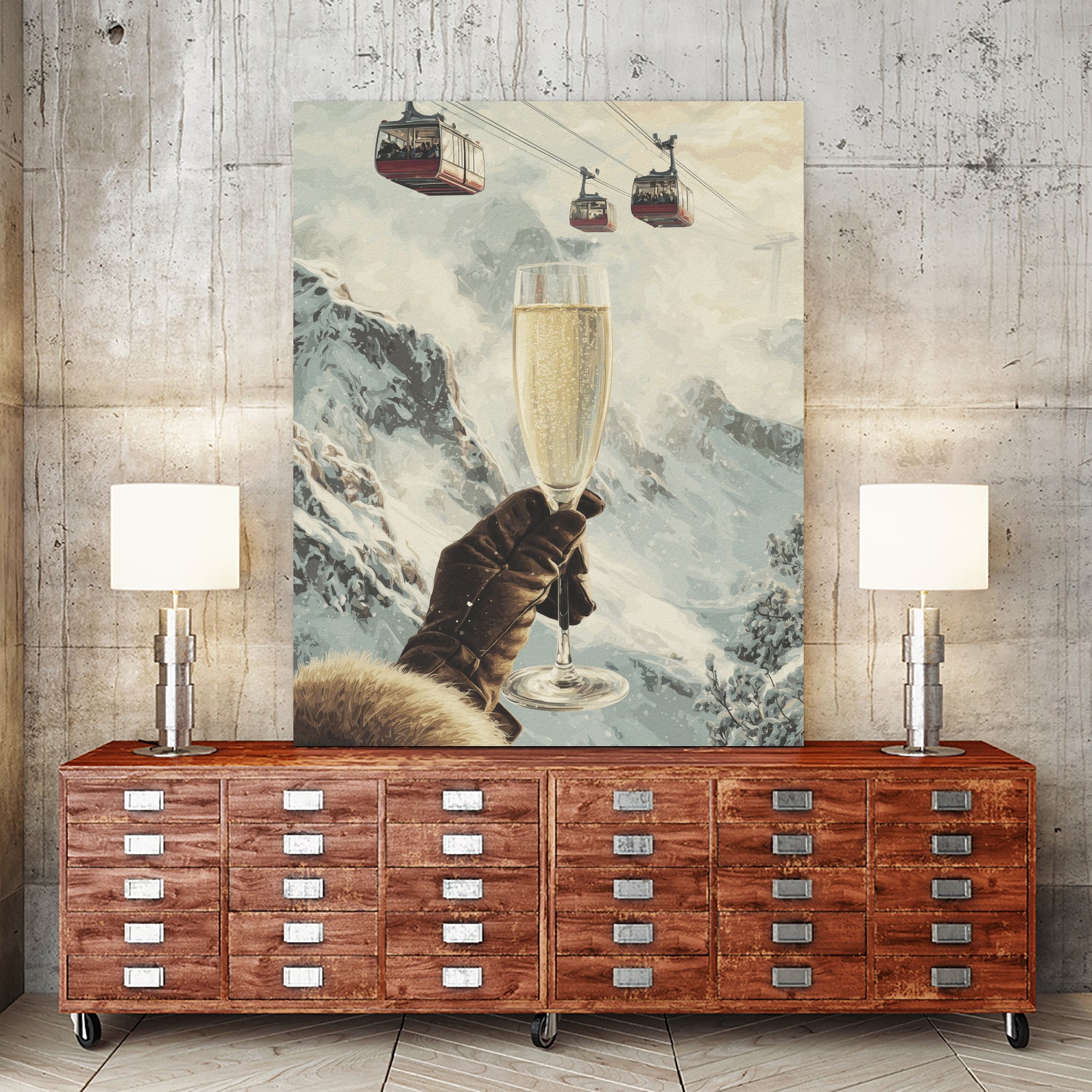 Bubbly Skiing by Andreas Magnusson on GIANT ART - figurative champagne