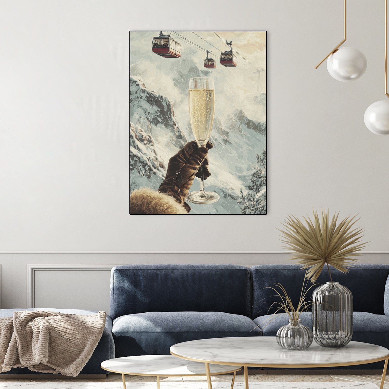 Bubbly Skiing by Andreas Magnusson on GIANT ART - figurative champagne