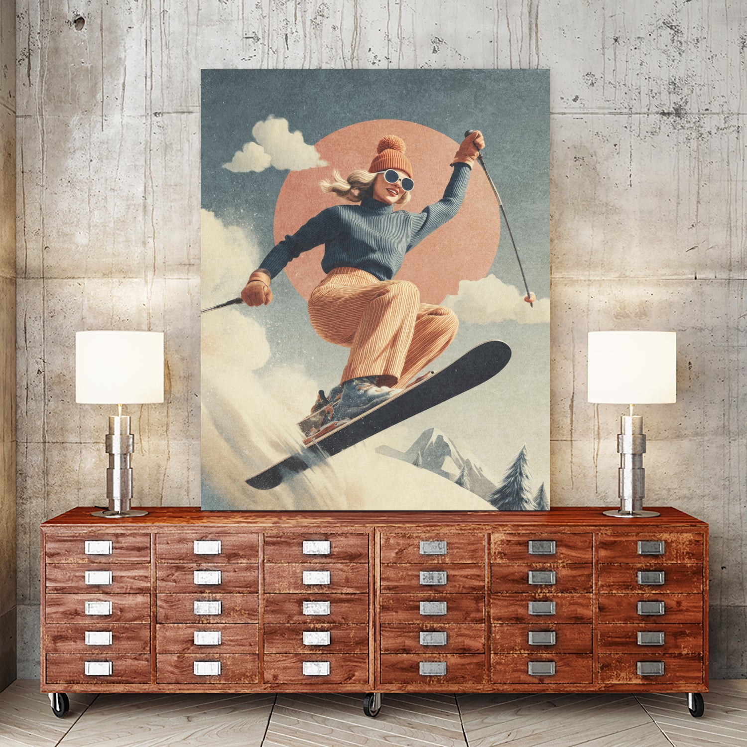 Skiing Adventure by Emel Tunaboylu on GIANT ART -  skiing25