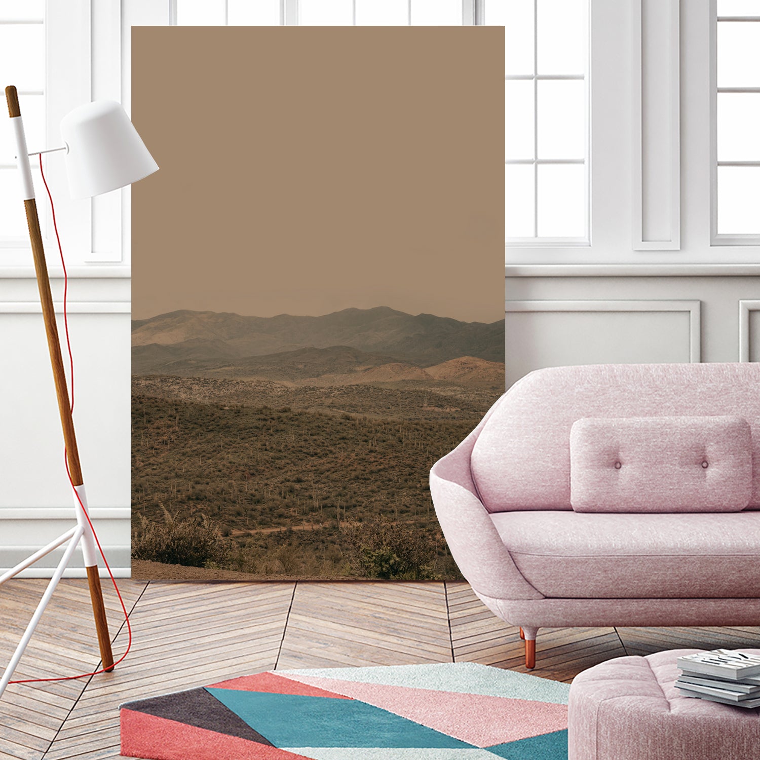 Atmospheric Layered Terrain Landscape With Warm Retro Tonal Haze by Stephanie Klatt on GIANT ART - textural landscape  textural