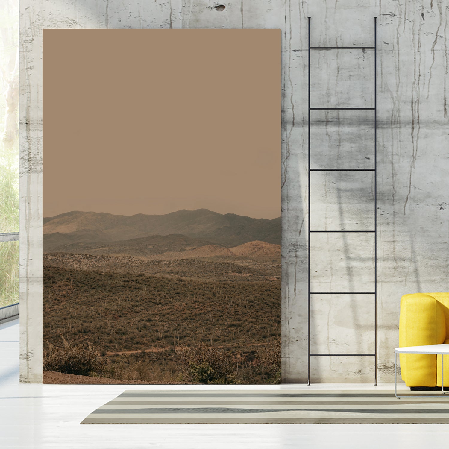 Atmospheric Layered Terrain Landscape With Warm Retro Tonal Haze by Stephanie Klatt on GIANT ART - textural landscape  textural