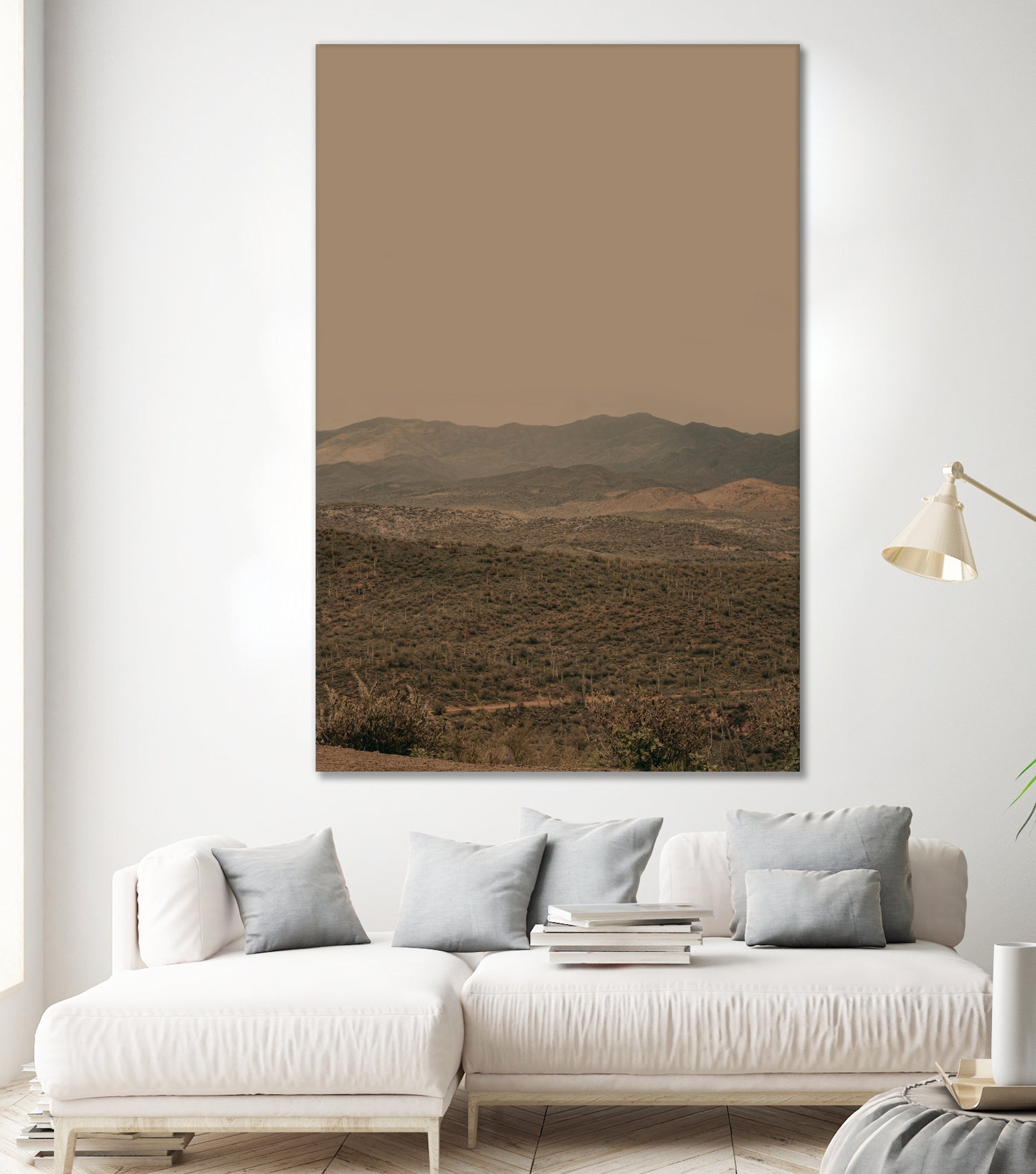 Atmospheric Layered Terrain Landscape With Warm Retro Tonal Haze by Stephanie Klatt on GIANT ART - textural landscape  textural