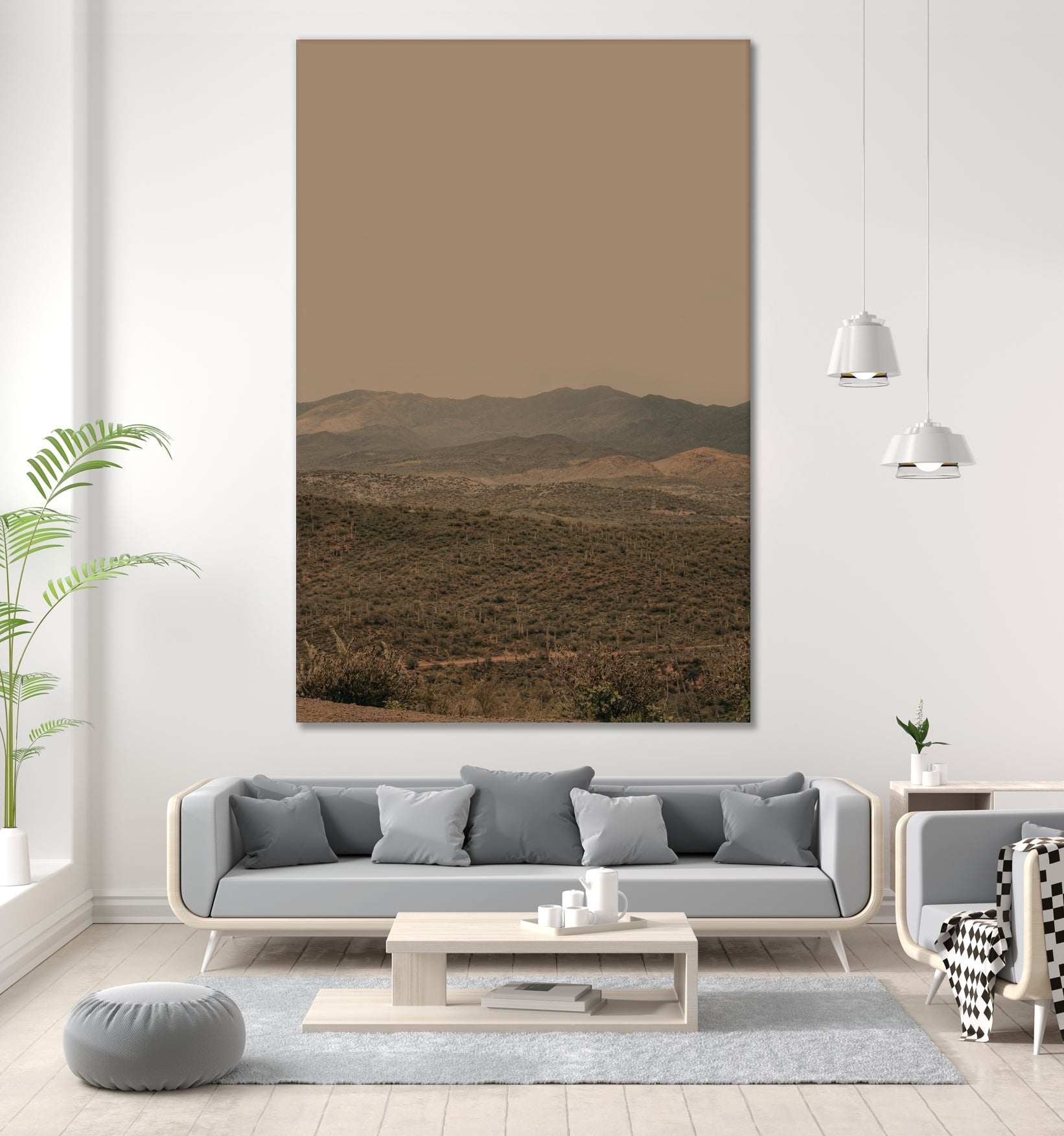 Atmospheric Layered Terrain Landscape With Warm Retro Tonal Haze by Stephanie Klatt on GIANT ART - textural landscape  textural