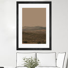 Atmospheric Layered Terrain Landscape With Warm Retro Tonal Haze by Stephanie Klatt on GIANT ART - textural landscape  textural