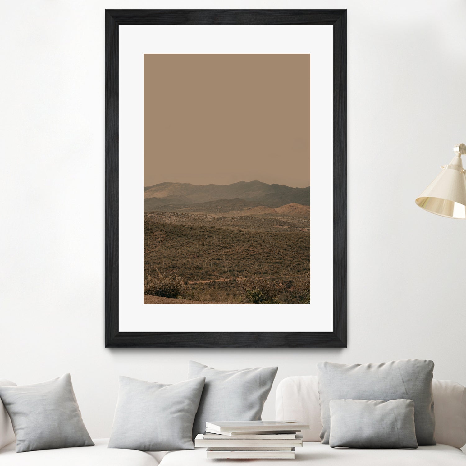 Atmospheric Layered Terrain Landscape With Warm Retro Tonal Haze by Stephanie Klatt on GIANT ART - textural landscape  textural