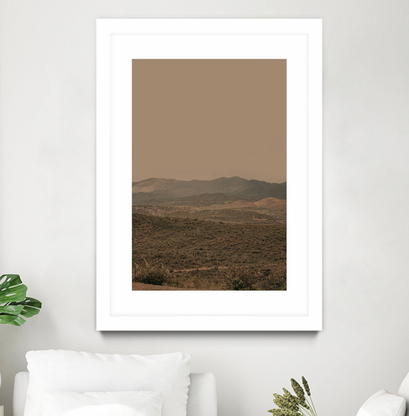 Atmospheric Layered Terrain Landscape With Warm Retro Tonal Haze by Stephanie Klatt on GIANT ART - textural landscape  textural