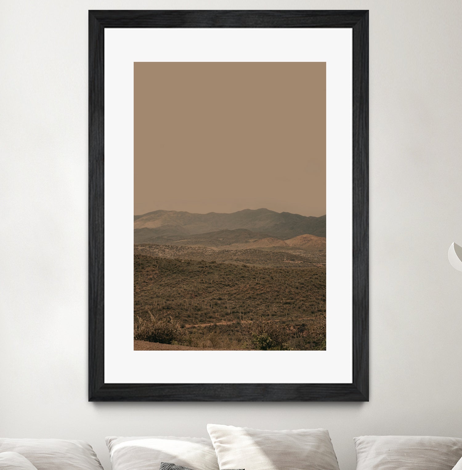 Atmospheric Layered Terrain Landscape With Warm Retro Tonal Haze by Stephanie Klatt on GIANT ART - textural landscape  textural