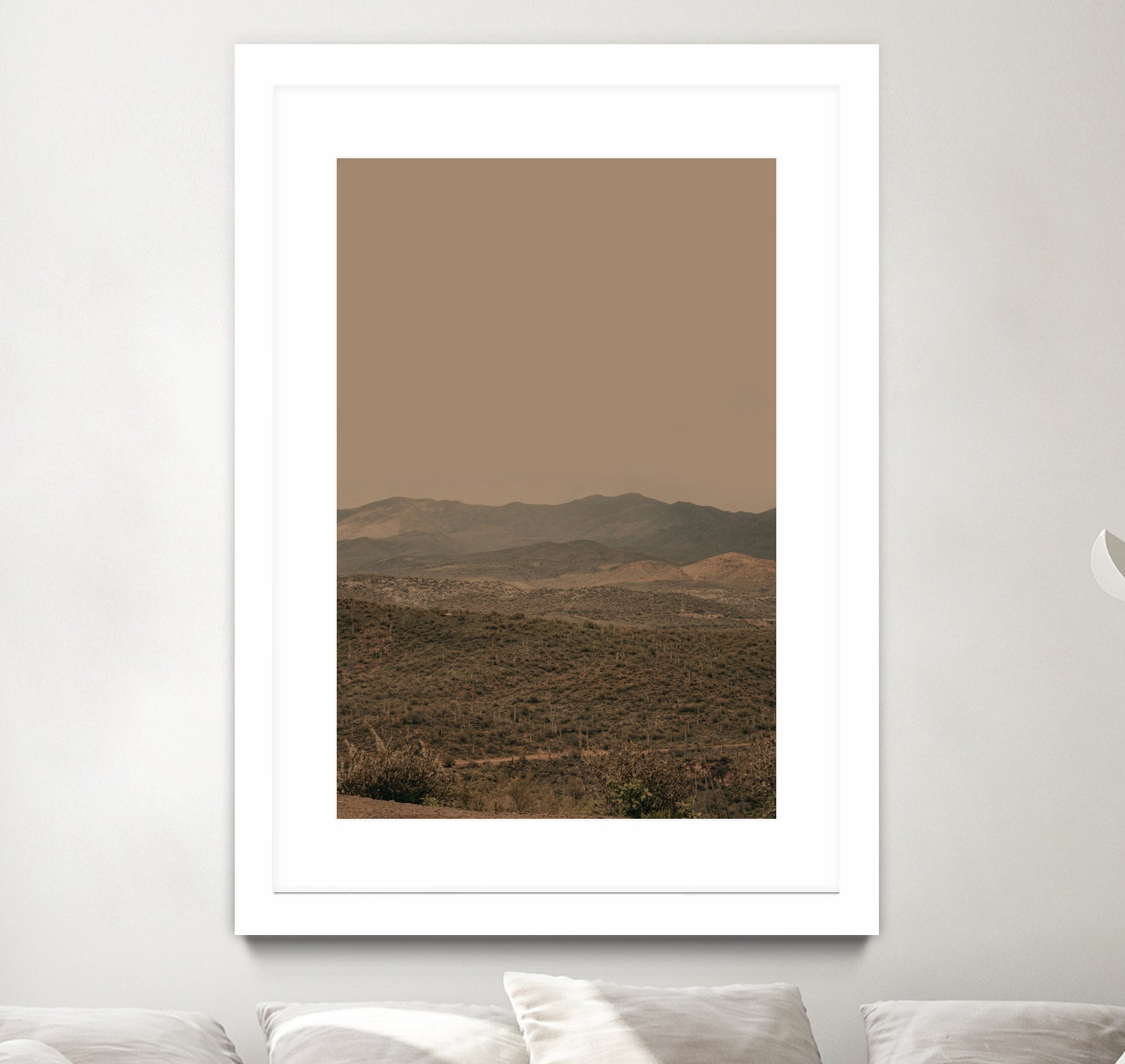 Atmospheric Layered Terrain Landscape With Warm Retro Tonal Haze by Stephanie Klatt on GIANT ART - textural landscape  textural