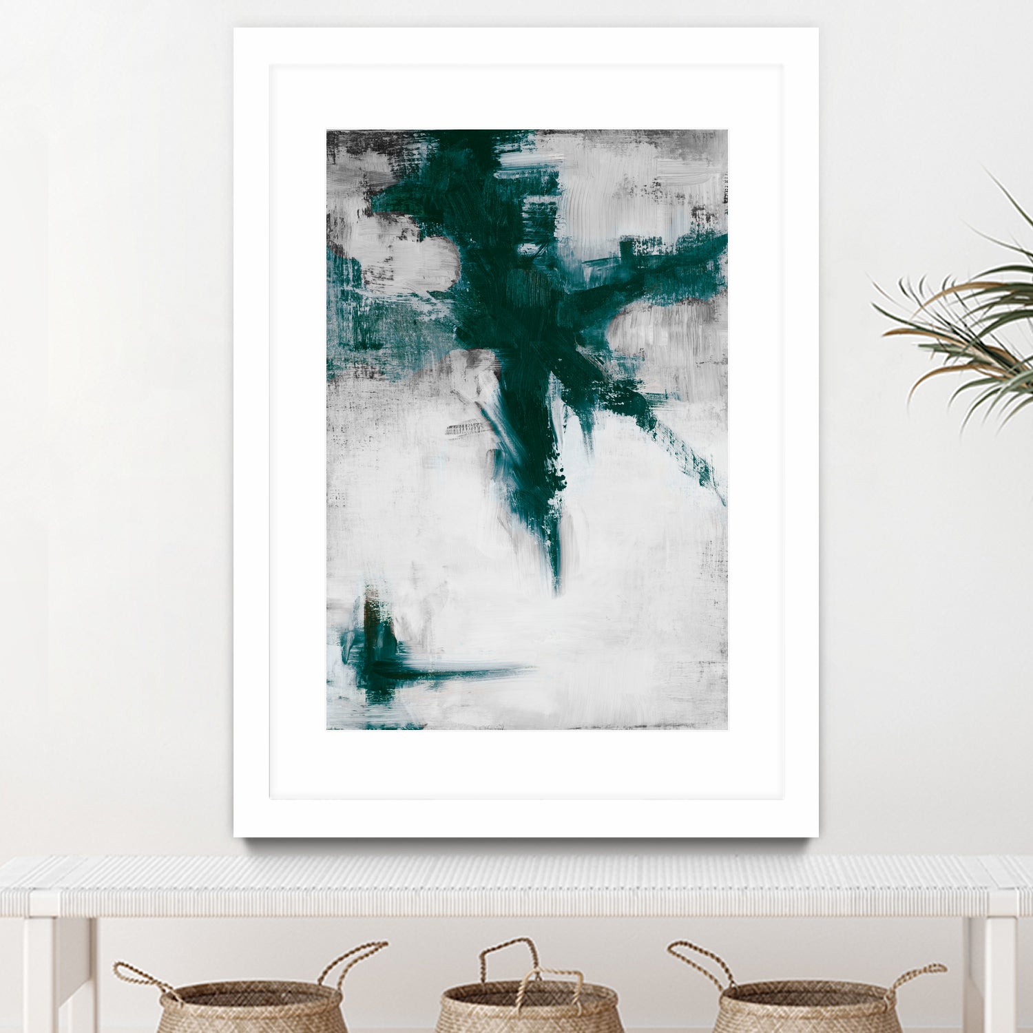 Dark Teal Room Abstract by Walt Johnson on GIANT ART - abstract dark