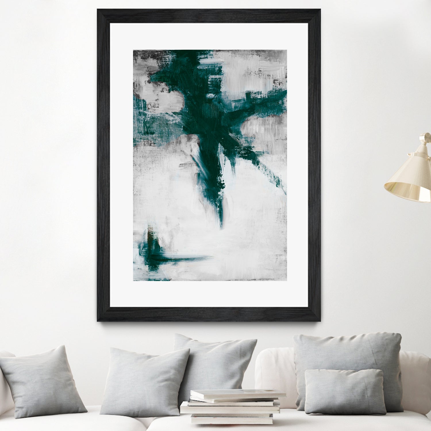 Dark Teal Room Abstract by Walt Johnson on GIANT ART - abstract dark