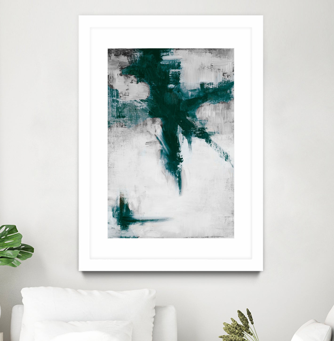 Dark Teal Room Abstract by Walt Johnson on GIANT ART - abstract dark