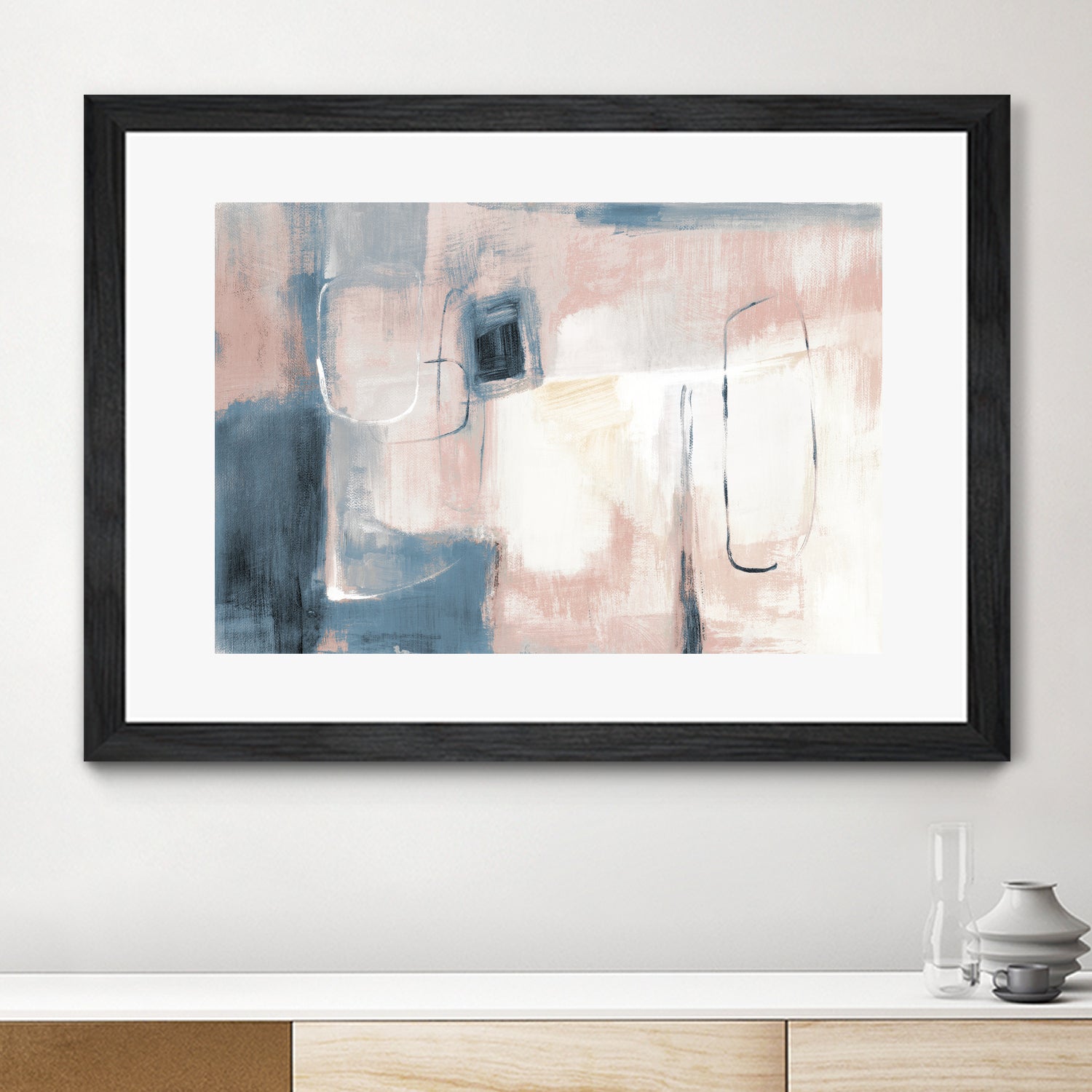 Pink and Blue Abstract I by Lanie Loreth on GIANT ART - abstract abstract