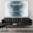 Teal with Silver Woods on White by Roberto Gonzalez on GIANT ART - abstract teal