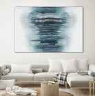 Teal with Silver Woods on White by Roberto Gonzalez on GIANT ART - abstract teal