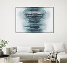 Teal with Silver Woods on White by Roberto Gonzalez on GIANT ART - abstract teal