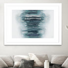 Teal with Silver Woods on White by Roberto Gonzalez on GIANT ART - abstract teal