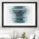 Teal with Silver Woods on White by Roberto Gonzalez on GIANT ART - abstract teal