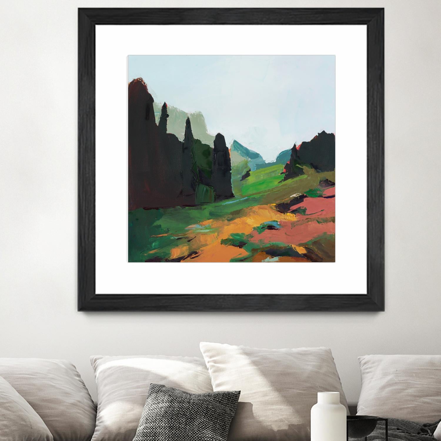 Green Alpine Meadow by Julie Denise on GIANT ART -  abstract 