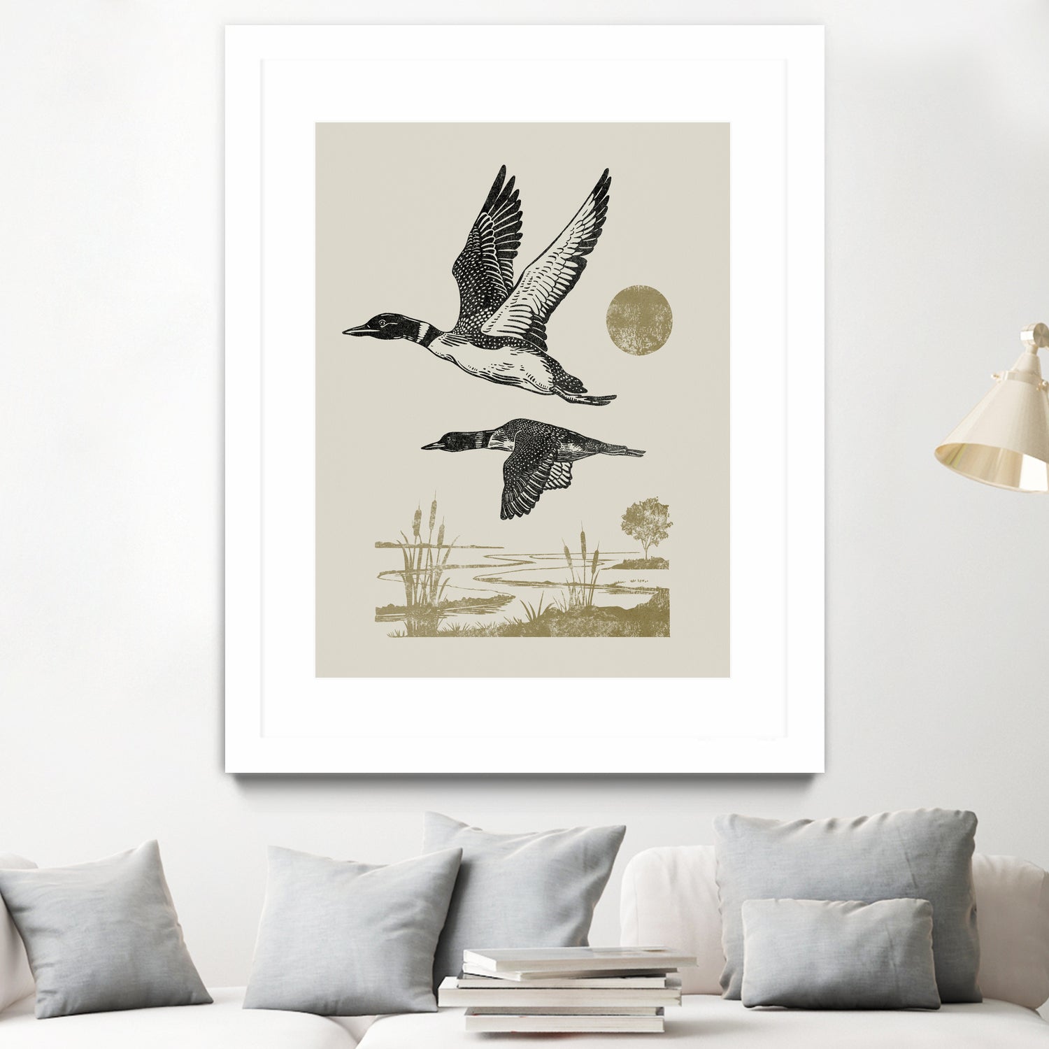 Lake Meditation ll by Victoria Barnes on GIANT ART - animals nature birds