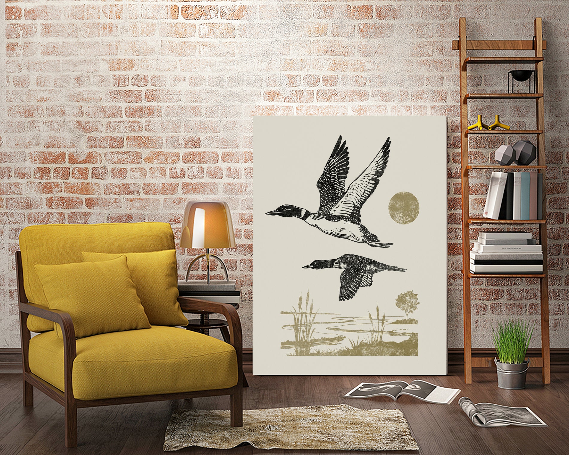 Lake Meditation ll by Victoria Barnes on GIANT ART - animals nature birds