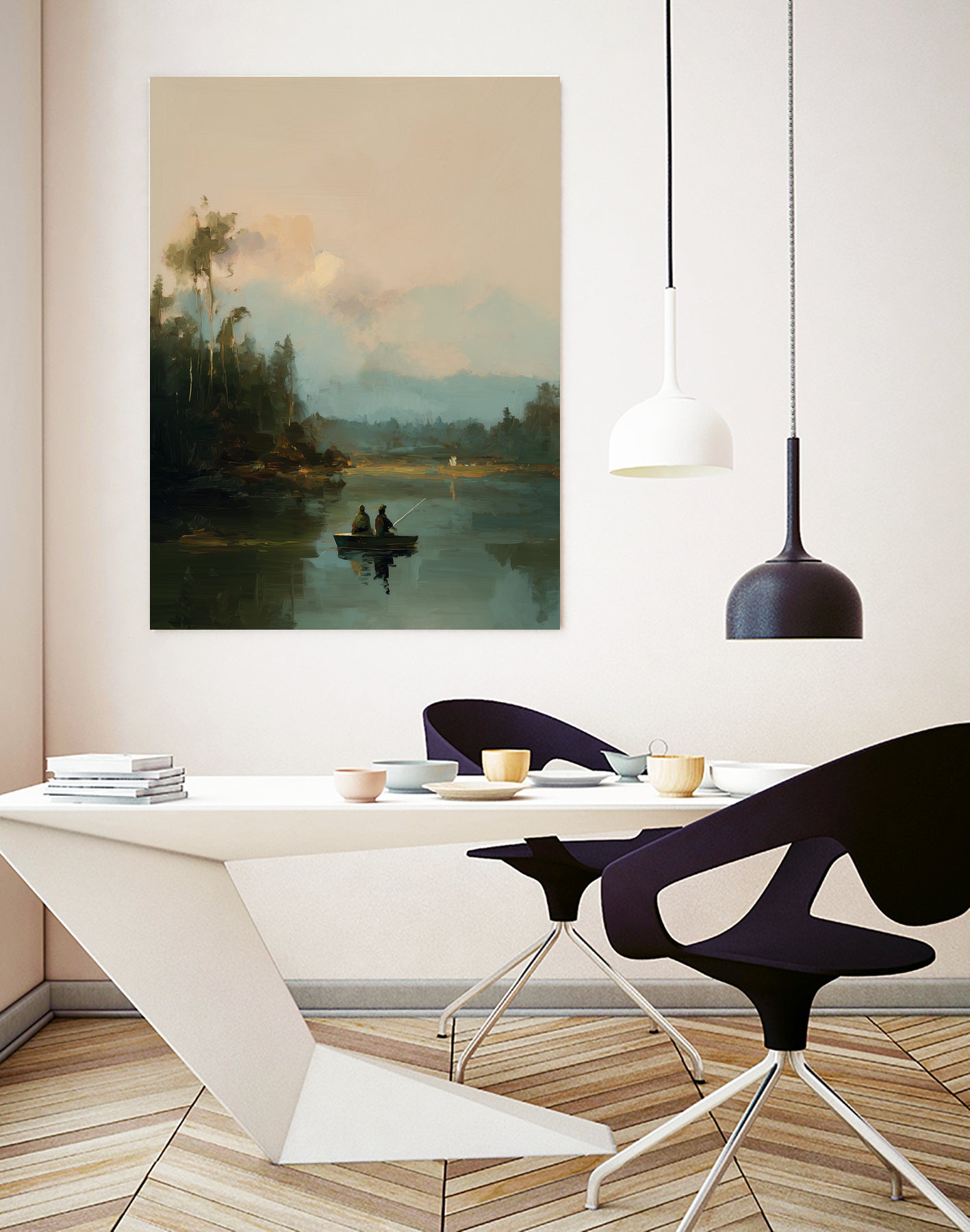 On The Lake I by Paula Freeman on GIANT ART - landscapes seascapes lakes rivers